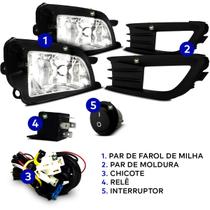 Kit Farol Auxiliar Milha Gol G6 2013 2014 2015 2016 Moldura Preta Botao Tic Tac