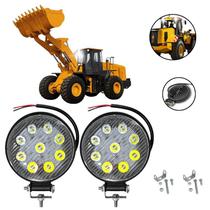 Kit Farol Auxiliar Milha Máquina Construção 6000K 12/24V 2Un