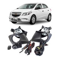 Kit Farol Auxiliar Milha Onix Prisma Joy 2017+ Com Moldura Kit Farol Auxiliar Milha Onix Prisma Joy 2017+ Com Moldura