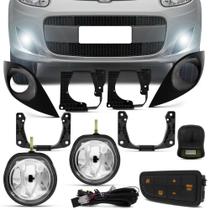 Kit farol auxiliar Milha Palio G5 2012 em diante Bmo C/grade Kit farol auxiliar Milha Palio G5 2012 em diante Bmo C/grade