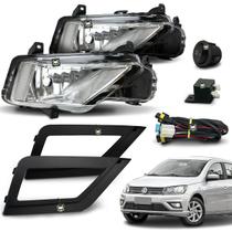 Kit Farol Auxiliar Milha Voyage G8 2018 2019 2020 2021 2022 2023 2024 Moldura Preta Botao Tic Tac