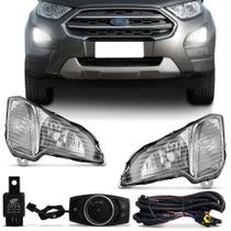 Kit Farol Auxiliar Neblina Milha Ford Ecosport 2018 2019 2020 Botão Modelo Original