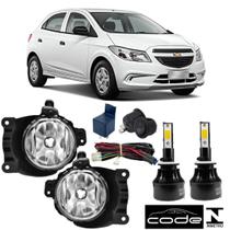 Kit Farol Auxiliar Neblina PRISMA 2012 ate 2019 e Super Led