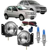 Kit farol auxiliar palio g2 g3 2001 a 2015 e super branca
