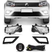 Kit Farol Auxiliar Saveiro G7 2016/... Gol G8 2019/... Com Grade e Botão Redondo Modelo Original