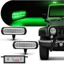 Kit Farol Auxiliar Slim 3x1 Bivolt 16 Leds Verde Com Módulo Kit Farol Auxiliar Slim 3x1 Bivolt 16 Leds Verde Com Módulo
