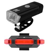 Kit farol bike 180 lumens + pisca traseiro 50 lumens High One USB