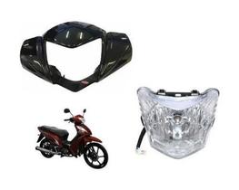 Kit Farol Bloco Optico E Carenagem Shineray Jet 50 Preta