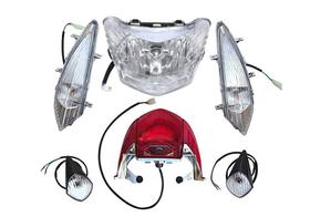 Kit Farol C lampada + Lanterna tras + Piscas Shineray Jet 50 - SMARTFOX