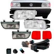 Kit Farol com Pisca e Farol de Milha Âmbar com Chicote Gol 1990 a 1995 Kit Farol com Pisca e Farol de Milha Âmbar com Chicote Gol 1990 a 1995