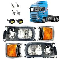 Kit Farol Compatível Scania Serie 5 S4 S5 Mascara Negra Led Kit Farol Compatível Scania Serie 5 S4 S5 Mascara Negra Led