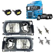 Kit Farol Compatível Scania Serie 5 S4 S5 Mascara Negra Kit Farol Compatível Scania Serie 5 S4 S5 Mascara Negra