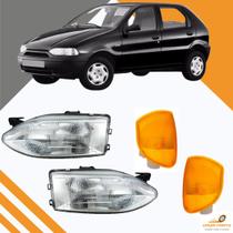 Kit Farol Cromado + Pisca Ambar Palio Strada 1996 Á 2000 Kit Farol Cromado + Pisca Ambar Palio Strada 1996 Á 2000