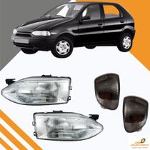 Kit Farol Cromado + Pisca Fume Palio Strada 1996 Á 2000 Kit Farol Cromado + Pisca Fume Palio Strada 1996 Á 2000