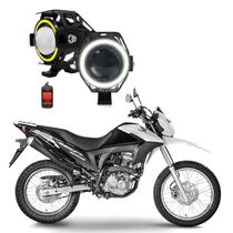 Kit Farol de Milha Angel Eye U7 Moto Honda NXR 160 BROS 2004 -2012 2013 2014 2015 2016 2017 2018 2019 2020 2021