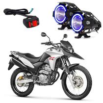 Kit Farol de Milha Angel Eye U7 Moto Honda XRE 300 ABS 2002 - 2012 2013 2014 2015 2016 2017 2018 2019 2020 2021