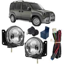 Kit farol de milha auxiliar fiat doblo 2002 a 2020 vidro