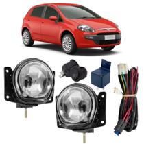 Kit farol de milha auxiliar fiat punto 2008 a 2017 vidro