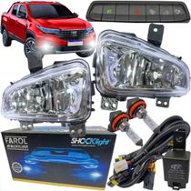Kit farol de milha auxiliar fiat strada freedom de 2020 à 2025 botão modelo original sem desembaçador traseiro