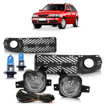 Kit Farol De Milha Auxiliar Gol Saveiro Parati G3 2003 A 2005 Fase 2 Botão Universal Super Branca