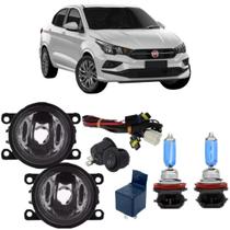Kit farol de milha auxiliar neblina fiat cronos 2017 2018 2019 2020 2021 2022 acr + super branca