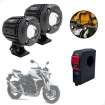 Kit Farol de Milha Auxiliar Neblina Led 30w 12v + Botão On/ Off Usb GSR 750 2013 até 2016