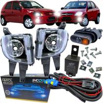 Kit farol de milha chevrolet gm celta prisma 2007 2008 2009 2010 2011 botao modelo original