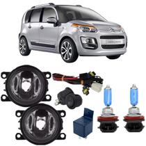 Kit farol de milha citroen c3 picasso 2011 ate 2015 e super branca