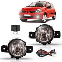 Kit Farol De Milha Clio 2003 A 2012 Novo Completo Com Botão