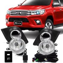 Kit Farol de Milha com Moldura Chicote e Botão Hilux SR SRV 2016 a 2018 Kit Farol de Milha com Moldura Chicote e Botão Hilux SR SRV 2016 a 2018