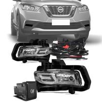Kit Farol de Milha Completo Nissan Kicks 2016 17 18 19 20 21 Auxiliar Neblina Kit Farol de Milha Completo Nissan Kicks 2016 17 18 19 20 21 Auxiliar Neblina
