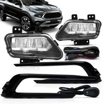Kit farol de milha da fiat Toro 2021 2022 2023 2024 2025 com botão modelo alternativo e molduras black piano Kit farol de milha da fiat Toro 2021 2022 2023 2024 2025 com botão modelo alternativo e molduras black piano