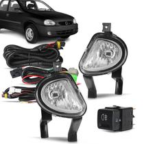 Kit farol de milha do Corsa Classic 2003, 2004, 2005, 2006, 2007, 2008, 2009 e 2010, com botão modelo original.