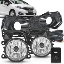 Kit farol de milha do Honda Fit 2018 e 2019 com molduras e botão modelo original Kit farol de milha do Honda Fit 2018 e 2019 com molduras e botão modelo original