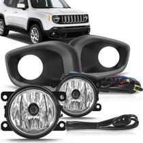 Kit farol de milha do Jeep Renegade 2016 2017 2018 e 2019 com molduras e botão modelo alternativo