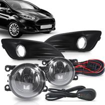 Kit Farol de milha do New Fiesta 2013 2014 2015 e 2016 com molduras e botão modelo alternativo