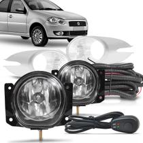 Kit farol de milha do Palio e do Siena ELX 2009 2010 e 2011 com molduras e botão modelo alternativo