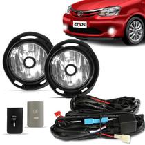 Kit Farol de Milha Etios 2012 a 2017 Auxiliar Neblina Botão Modelo Original