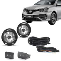 Kit Farol de Milha Etios 2012 a 2021 Lente de Vidro Botão Modelo Original Suits - STS517TA