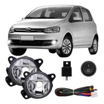 Kit Farol de Milha Fox 2010 até 2013 Moldura Cromo Botão Tic Tac 2 Pinos Suits - STS049VW