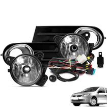 Kit Farol de Milha Gol G5 2008 a 2012 Botão Touch Moldura Preta