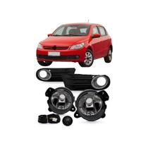 Kit Farol de Milha Gol G5 2008 a 2012 Moldura Cromo Botão Tic Tac 2 Pinos Suits - STS028VW