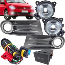 Kit farol de milha gol g5 moldura cromo botao modelo original 2009 a 2012