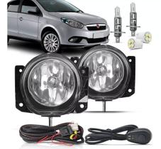 KIT FAROL DE MILHA GRAND SIENA 2012 a 2021 COM SUPORTE INTERNO BOTÃO ALTERNATIVO