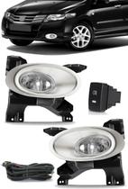 Kit Farol de Milha Honda City 2009 2010 2011 - Moldura Aro Cromo