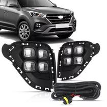 Kit Farol de Milha Hyundai Creta 2016 a 2019 4 Led Moldura Suns Kit Farol de Milha Hyundai Creta 2016 a 2019 4 Led Moldura Suns