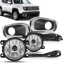 Kit farol de milha Jeep Renegade 2016 20172018 2019 com moldura cromada botão modelo alternativo