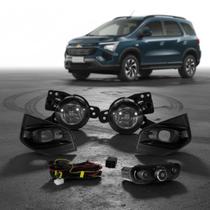 Kit farol de milha led chevrolet spin 2024 2025 2026 com grade botão modelo original