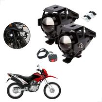 Kit Farol de Milha LED U5 Moto Honda NXR 125 Bros ES 2005 Super Brilho 6000K