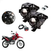 Kit Farol de Milha LED U5 Moto Honda NXR 150 BROS ESD Super Brilho 6000K